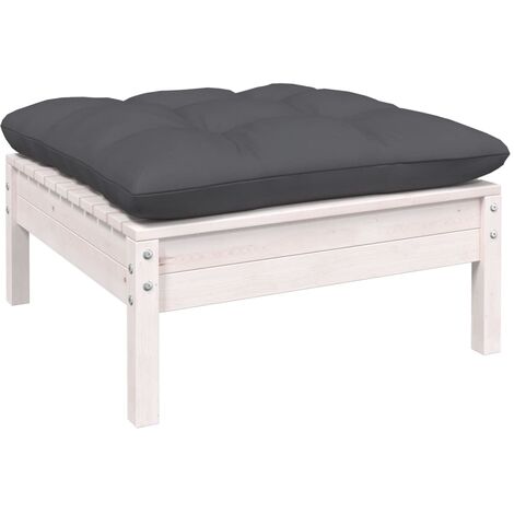 Canapé de jardin Canapé Repose-pied relax - avec coussin anthracite Bois de pin blanc BV891506 - BonneVie (1/5)