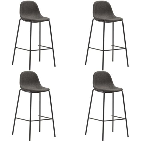 Lot de 4 Chaises de bar Tabourets de bar - Tabouret Haut Gris foncé Tissu BV845054 - BonneVie (1/5)