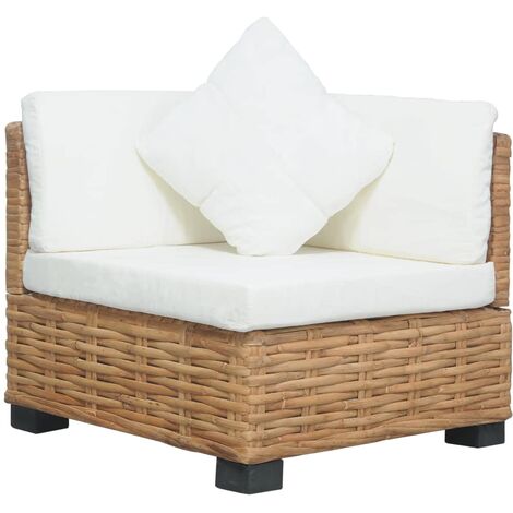 Canapé d'angle Canapé relax - Canapé de salon avec coussins Rotin naturel BV914853 - BonneVie (1/5)