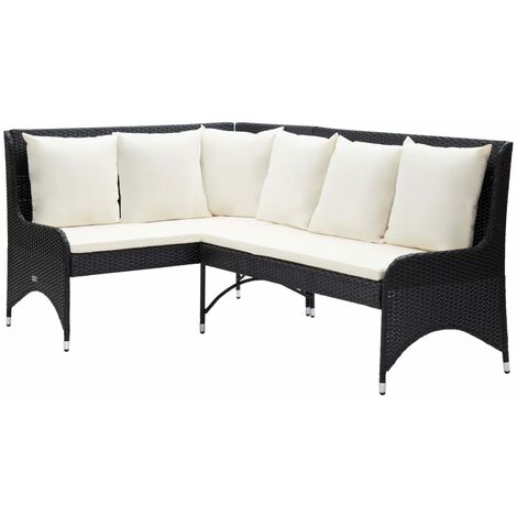 Lot de 2 Canapés d'angle de jardin, Canapé d'extérieur, Meuble de jardin, Résine tressée Noir OIB5154E (1/5)