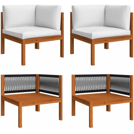 Lot de 2 Canapés d'angle de jardin, Canapé d'extérieur, Meuble de jardin, avec coussins Bois d'acacia OIB9475E (1/5)