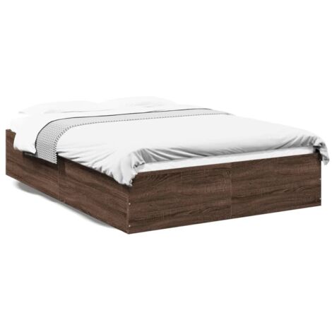 The Living Store Cadre de lit avec tête de lit sans matelas taupe 90x200cm tissu - Cadre De Lit - Lit Double - Literie - Têtière De Lit - Meuble Chambre (1/5)