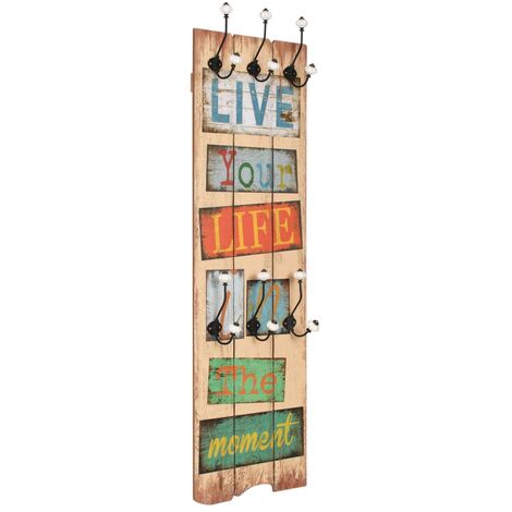Porte-manteau mural pour Chambre, Salon, Salle de Bain - avec 6 crochets 120 x 40 cm LIVE LIFE OIB4483E (1/5)
