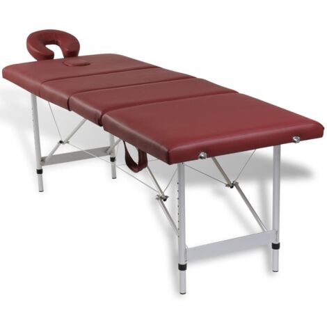 Table pliable de massage Rouge 4 zones avec cadre en aluminium 217398 Maison Chic (1/4)