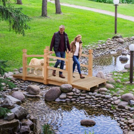 Pont De Jardin Métal Vintage 102x48x49cm - Charge 150kg Pour Décoration Bassin Ou étang