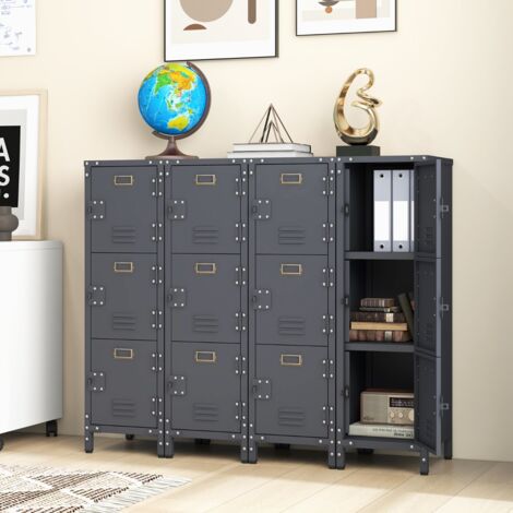 Armoire Rangement Métal Verrouillable IJINGUR – 5 Étagères Réglables, Portes à Clé – Pour Garage, Bureau, Maison