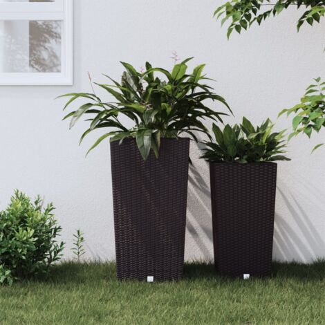 Jardinière et intérieur-Pot de fleur amovible marron 21 /49 L rotin PP (1/5)