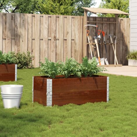 Jardinière-Pot de fleur marron 100x50 cm bois massif de pin 212803 (1/5)