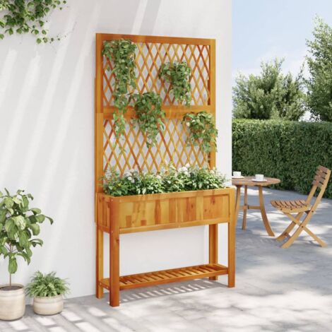 Jardinière / Porte-documents En Bois Massif - Dimensions 39x12x16 Cm - Occasion