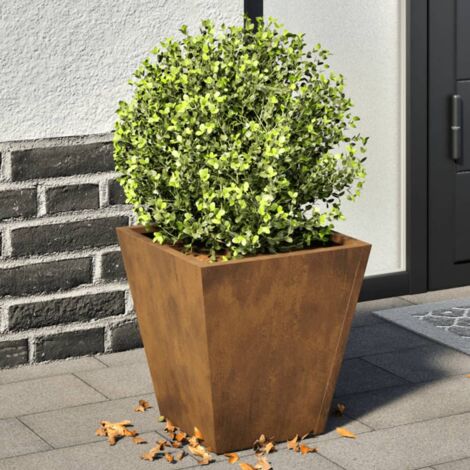 Jardinière-Pot de fleurs 2 pcs 30x30x30 cm acier résistant aux intempéries 728689 (1/5)