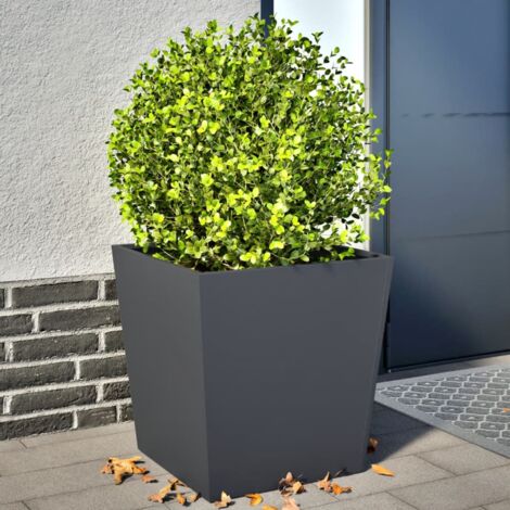 Jardinière-Pot de fleurs 2 pcs anthracite 50x50x50 cm acier (1/5)