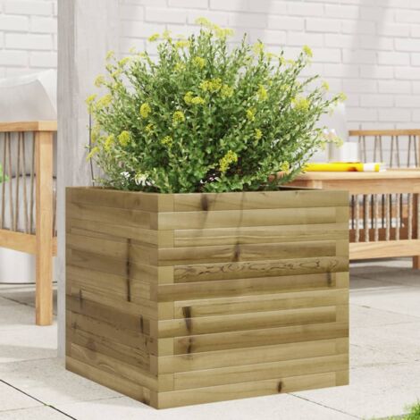 Jardinière-Pot de fleur 50x50x45,5 cm bois de pin imprégné (1/5)