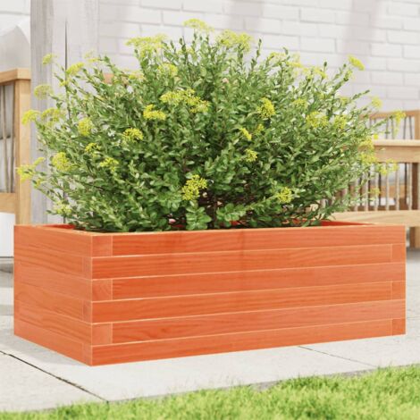 Jardinière-Pot de fleur cire marron 70x40x23 cm bois de pin massif (1/5)