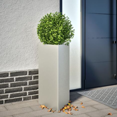 Jardinière triangulaire-Pot de fleur 40x34,5x70 cm acier inoxydable (1/5)