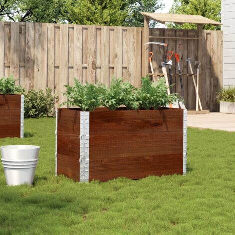Jardinière-Pot de fleur marron 100x50 cm bois massif de pin 405055 (1/5)