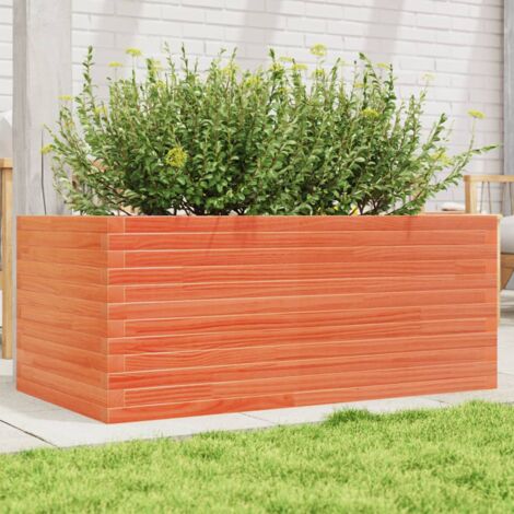 Jardinière-Pot de fleur cire marron 110x60x45,5 cm bois de pin massif (1/5)