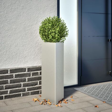 Jardinière triangulaire-Pot de fleur 30x26x75 cm acier inoxydable (1/5)