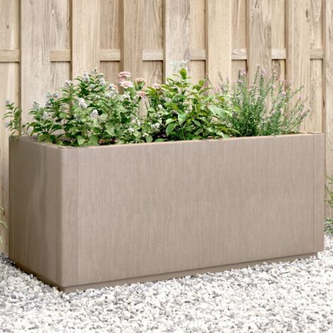 Jardinière-Pot de fleur marron clair 80x36x35 cm PP (1/5)