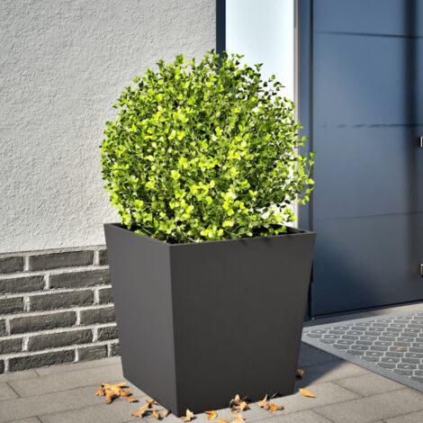 Jardinière-Pot de fleur noir 50x50x50 cm acier 363541 (1/5)