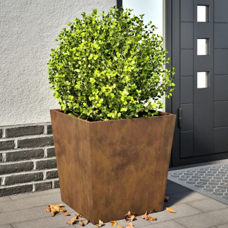 Jardinière-Pot de fleurs 2 pcs 50x50x50 cm acier résistant aux intempéries (1/5)