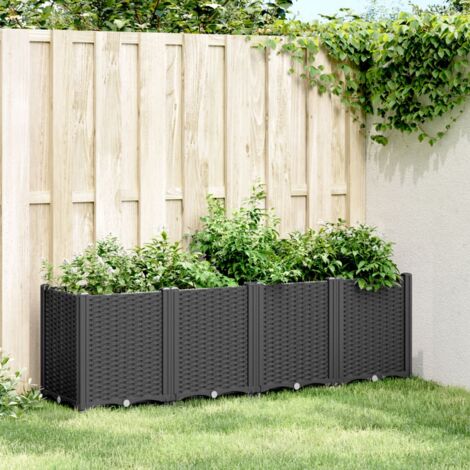 Jardinière-Pot de fleur noir 160x40x53 cm polypropylène (1/5)