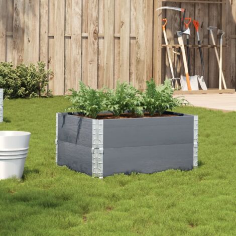 Jardinière-Pot de fleur gris 80x60 cm bois massif de pin 677642 (1/5)