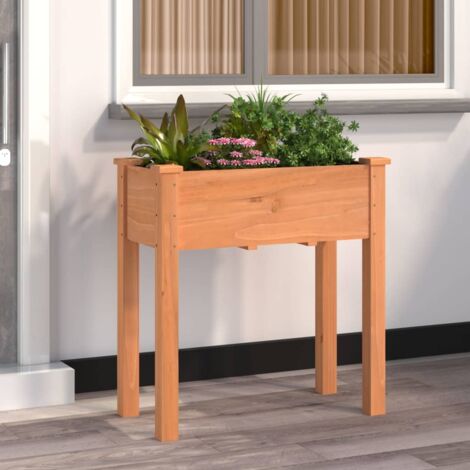 Jardinière avec doublure-Pot de fleur marron 71x37x76cm bois massif de sapin (1/5)