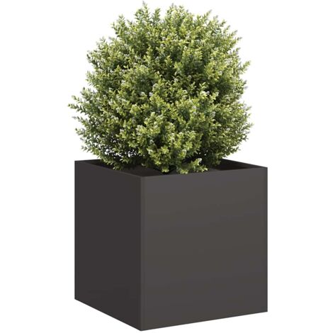 Jardinière-Pot de fleur noir 40x40x40 cm acier laminé à froid (1/5)