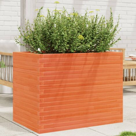 Jardinière-Pot de fleur cire marron 90x60x68,5 cm bois de pin massif (1/5)