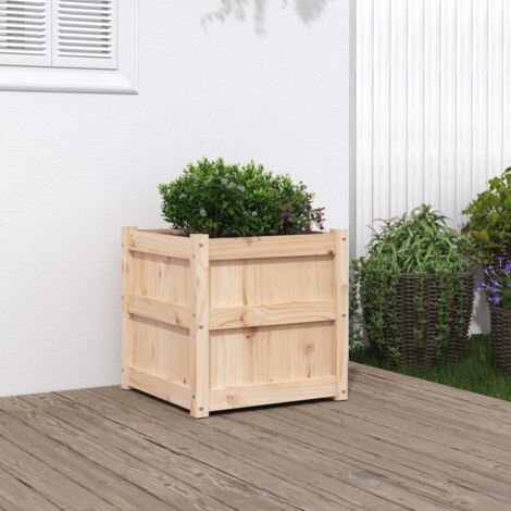 Jardinière-Pot de fleur 50x50x50 cm bois de pin massif (1/5)
