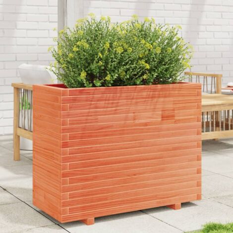 Jardinière-Pot de fleur cire marron 90x40x72,5 cm bois de pin massif (1/5)