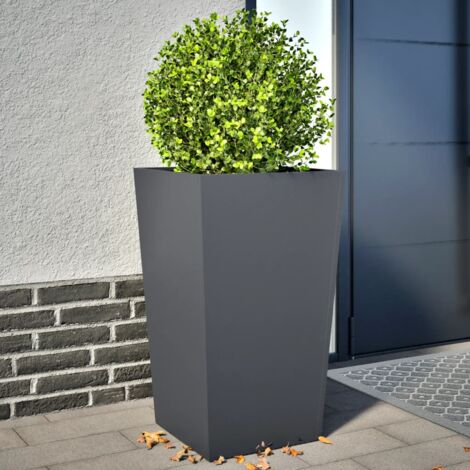 Jardinière-Pot de fleurs 2 pcs anthracite 45x45x75 cm acier (1/5)