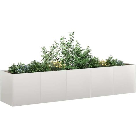 Jardinière-Pot de fleur 200x40x40 cm acier inoxydable (1/5)