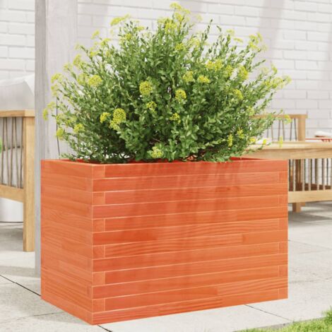 Jardinière-Pot de fleur cire marron 70x40x45,5 cm bois de pin massif (1/5)