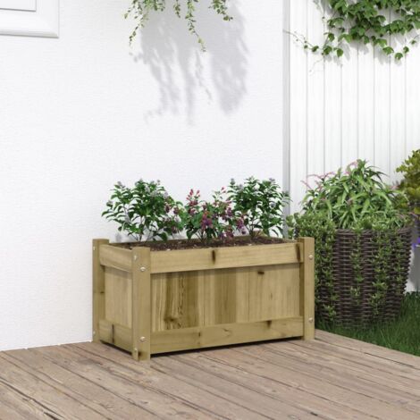 Jardinière-Pot de fleur 60x31x31 cm bois de pin imprégné (1/5)