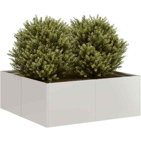 Jardinière-Pot de fleur 80x80x30 cm acier inoxydable (1/5)