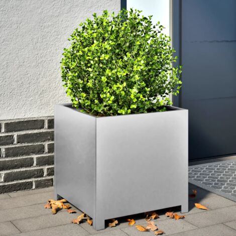 Jardinière-Pot de fleur 50x50x50 cm acier galvanisé 896167 (1/5)