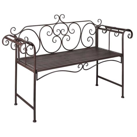 Banc de jardin-Banquette de jardin-Chaise de jardin  132 cm Acier Antique Marron (1/5)