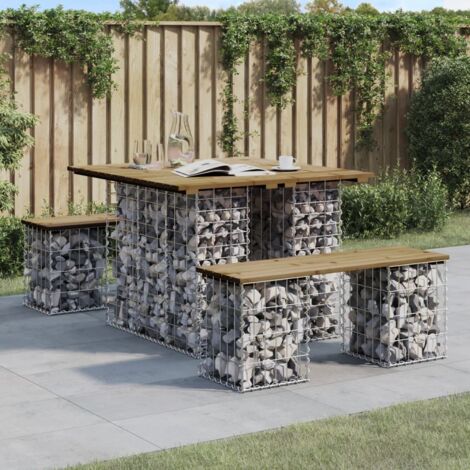 Banc de jardin design gabion-Banquette de jardin 100x102x72 cm bois de pin imprégné 846425 (1/5)
