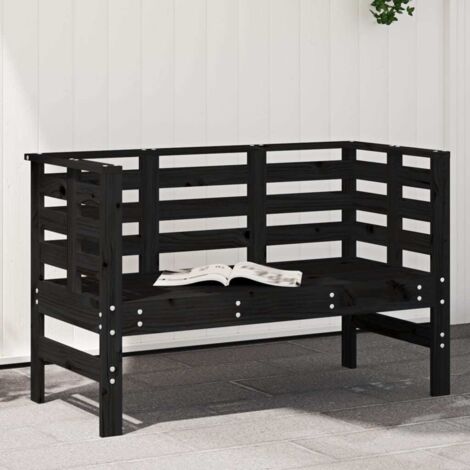 Banc de jardin-Banquette de jardin-Chaise de jardin noir 111,5x53x71 cm bois massif de pin (1/5)