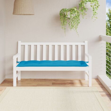 Coussin de banc de jardin-Coussin de banquette de jardin bleu clair 150x50x7 cm tissu oxford (1/5)