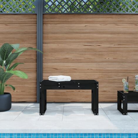 Banc de jardin-Banquette de jardin-Chaise de jardin noir 80x38x45 cm bois massif de pin (1/5)