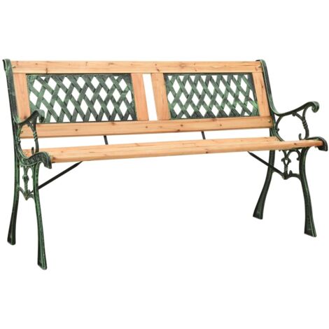 Banc de jardin-Banquette de jardin-Chaise de jardin 122 cm fonte et bois de sapin massif 854882 (1/5)