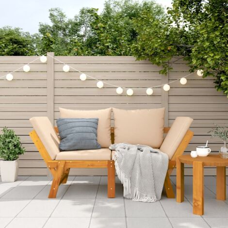 Banc de jardin avec coussins-Banquette de jardin 2 en 1 bois d'acacia massif 789537 (1/5)