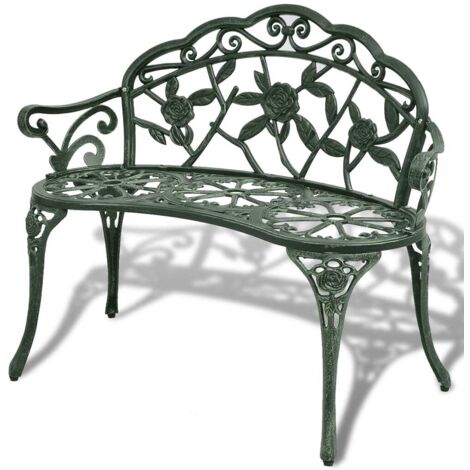 Banc de jardin-Banquette de jardin-Chaise de jardin 100 cm Aluminium coulé Vert (1/4)