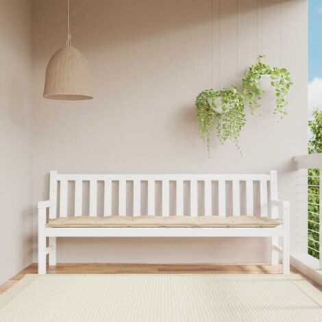 Coussin de banc de jardin-Coussin de banquette de jardin beige 200x50x7 cm tissu oxford (1/5)