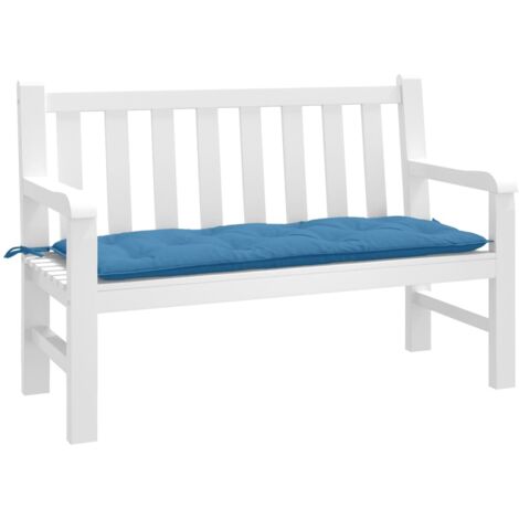 Coussin de banc de jardin-Coussin de banquette de jardin bleu mélangé 120x50x7 cm tissu (1/5)