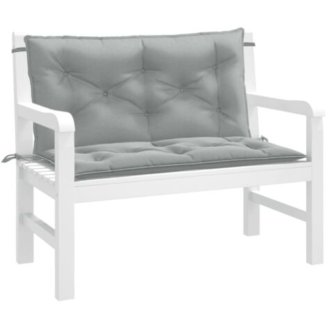Coussins de banc de jardin lot de 2-Coussin de banquette de jardin gris clair mélangé tissu 330553 (1/5)