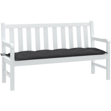 Coussin de banc de jardin-Coussin de banquette de jardin anthracite mélangé 150x50x7 cm tissu (1/5)