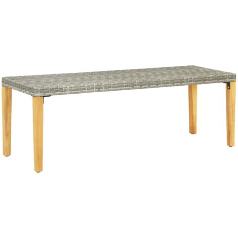 Banc de jardin-Banquette de jardin-Chaise de jardin 80 cm Résine tressée Gris (1/5)